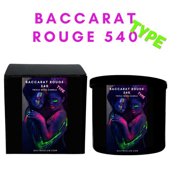 BACCARAT ROUGE 540 TYPE
 3 WICK VEGAN CANDLE - Picture 2 of 3